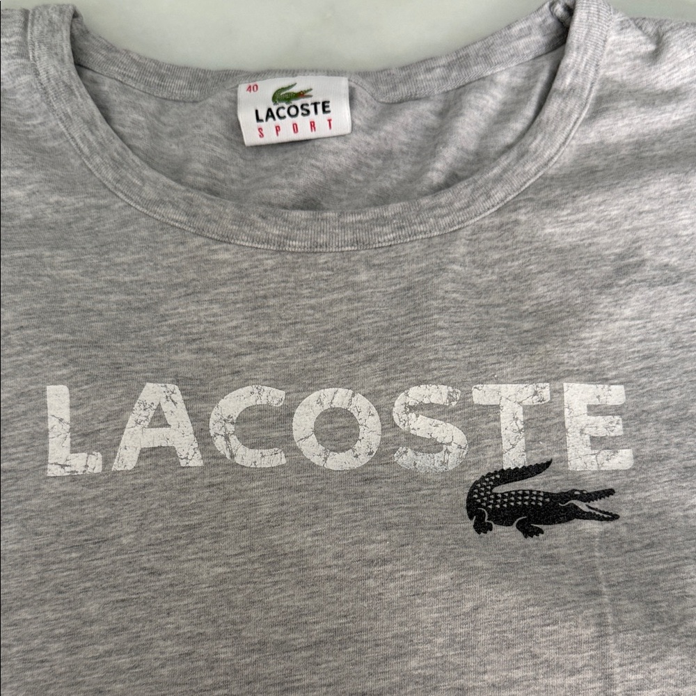 Lacoste Sport Heather Gray Tee